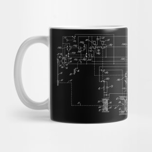 Power Transmission System for Sewing Machine Vintage Patent Hand Drawing Mug